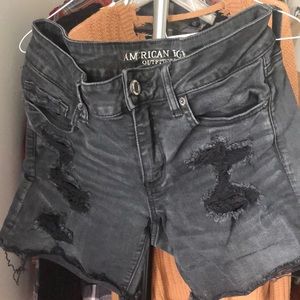 American Eagle black super stretch shorts